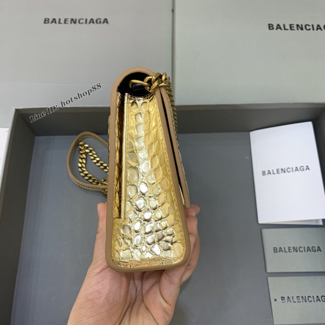 Balenciaga專櫃爆款鱷魚紋鏈條包女士肩背包 巴黎世家沙漏鏈條斜挎包 fyj1884